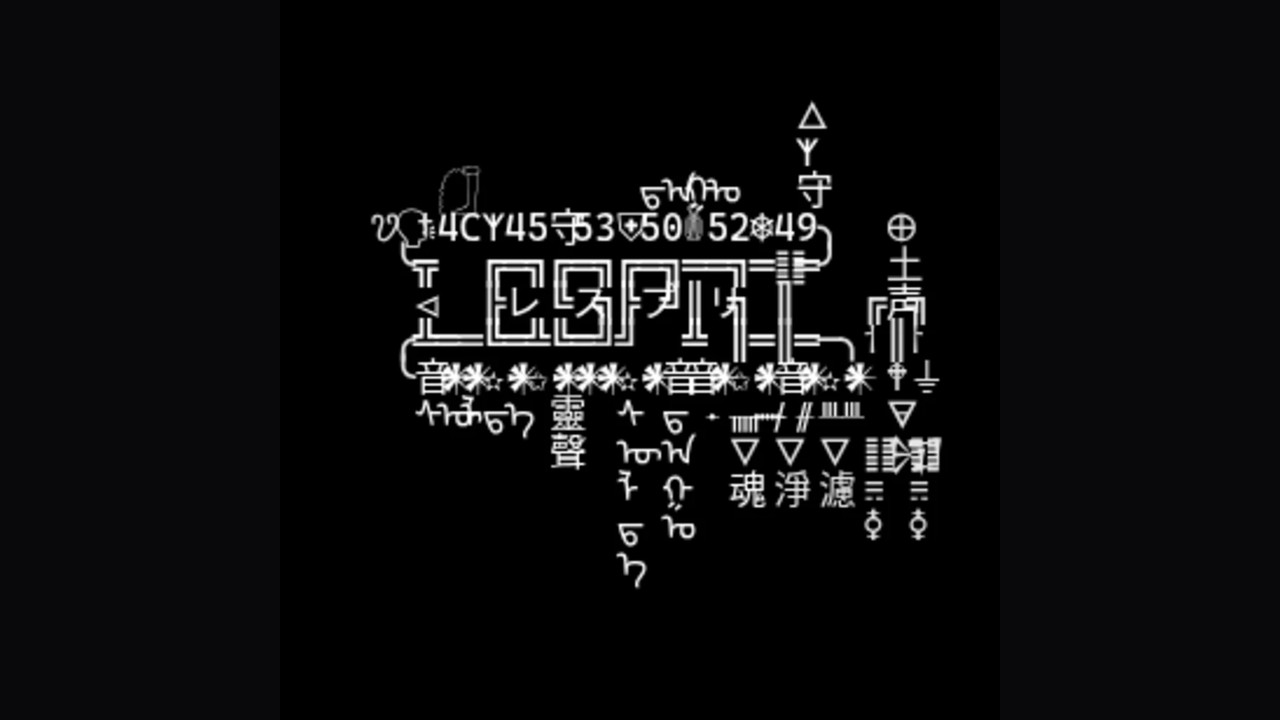 Graphic made of mixed symbols and lettering