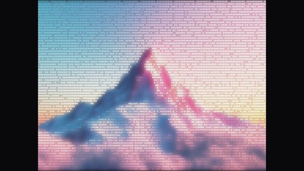 Pastel halftone mountain