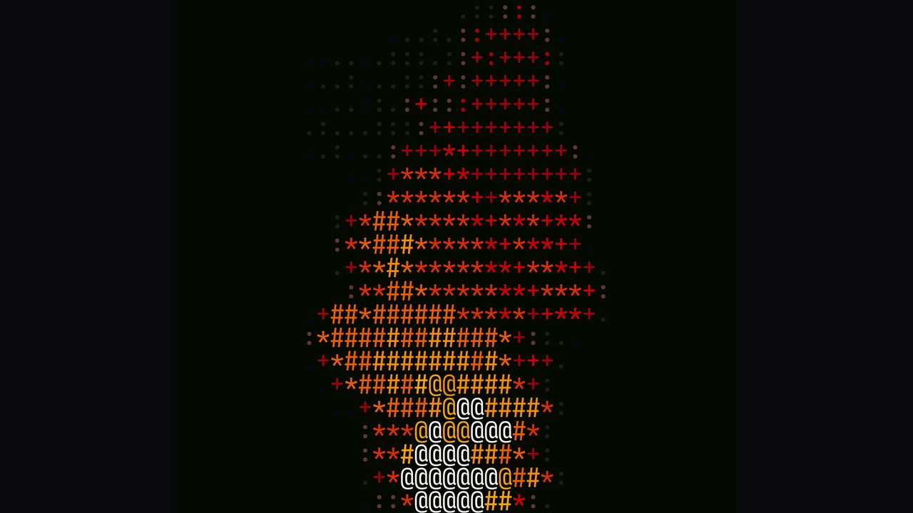 Static ASCII fire frame before playing the same public animation