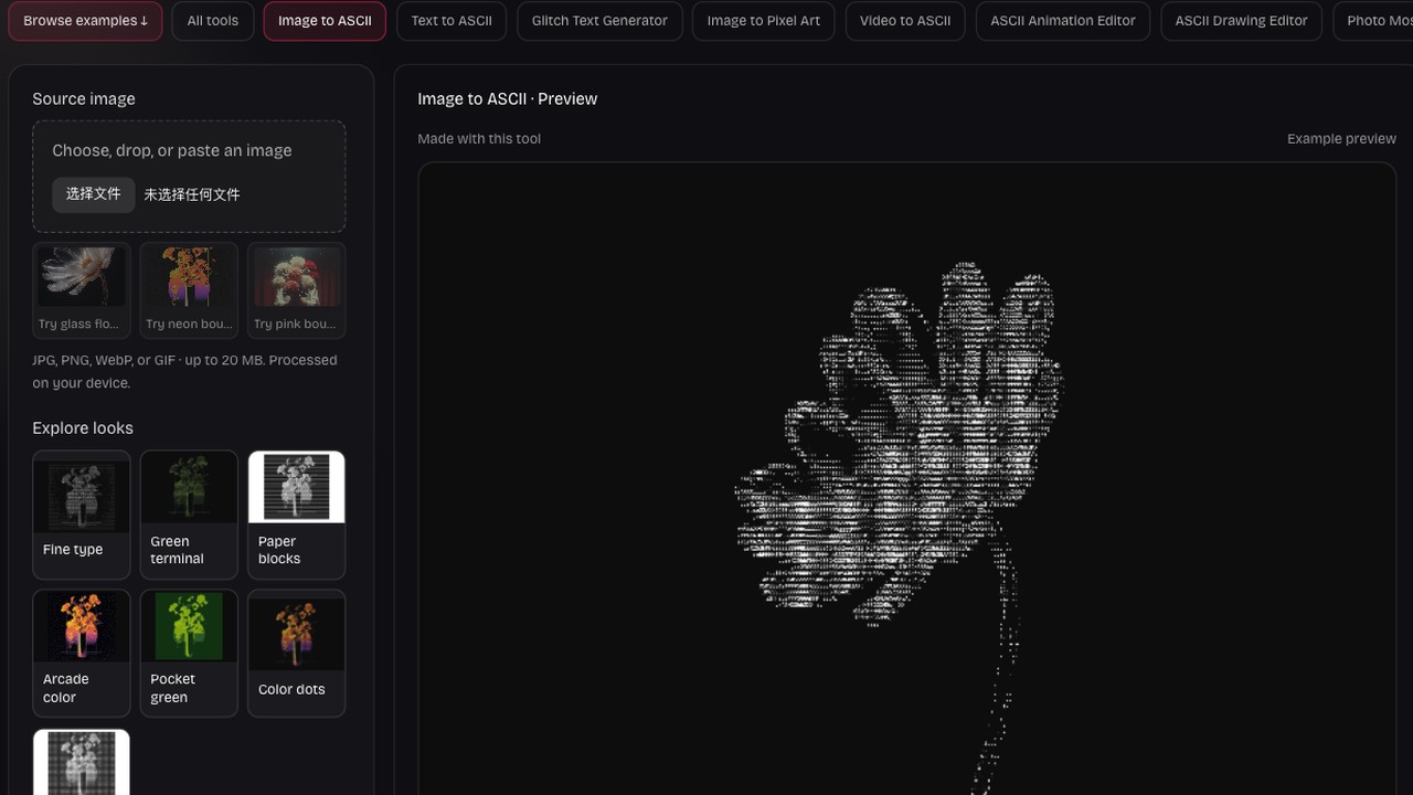 Implemented image workspace controls and preview