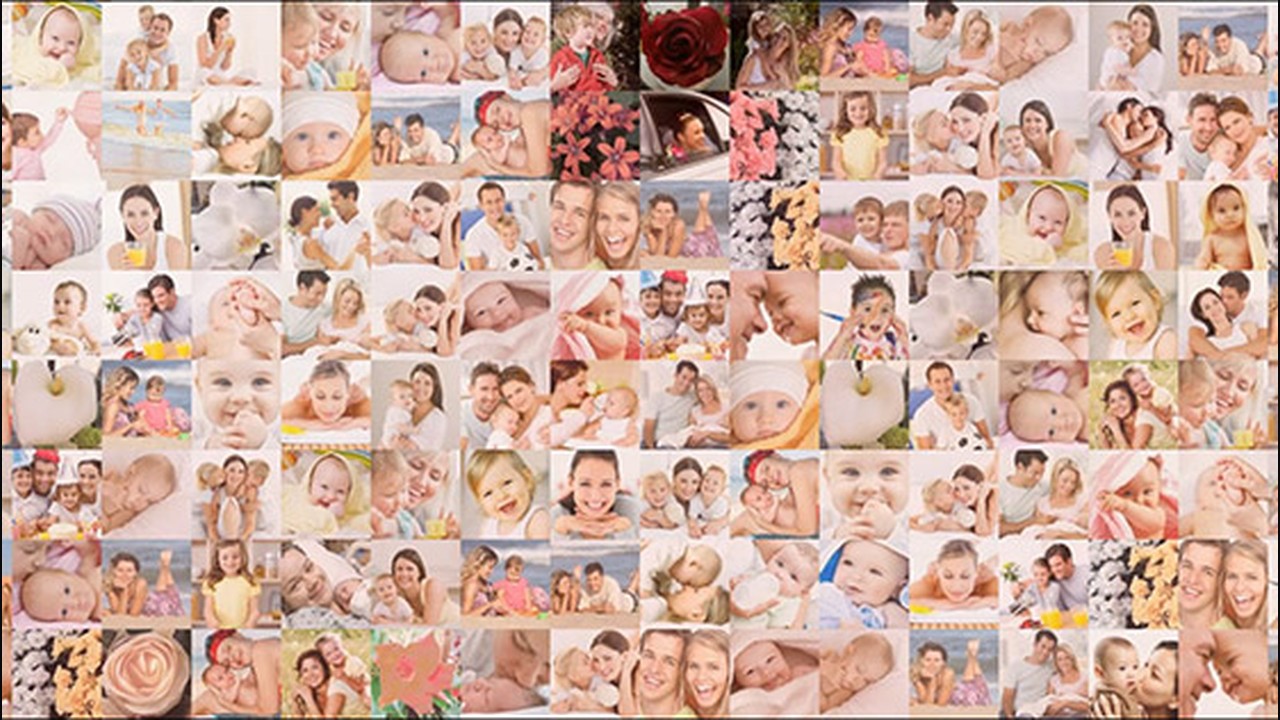 A collection of family portraits supplied as photo tiles