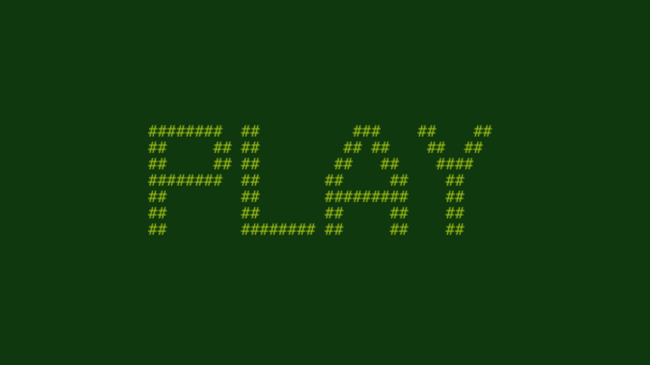 PLAY rendered as a FIGlet character banner